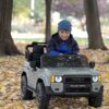 Дитячий електромобіль Джип Bambi Toyota з навісними фарами, сірий