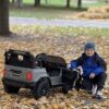 Дитячий електромобіль Джип Bambi Toyota з навісними фарами, сірий