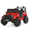 Дитячий електромобіль Bambi Jeep з пультом керування та шкіряними сидіннями, червоний