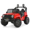 Дитячий електромобіль Bambi Jeep з EVA колесами та додатковими фарами, червоний