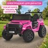 Дитячий електромобіль Bambi Jeep з пультом керування та шкіряними сидіннями, рожевий
