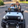 Дитячий електромобіль Bambi Jeep двомісний на пульті керування, білий
