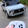 Дитячий електромобіль Lexus LX 200 з м'яким сидінням та пультом керування, сірий