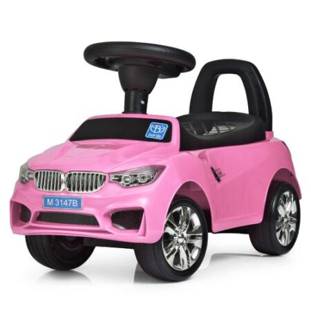 Дитячий толокар Bambi BMW Mini з багажником, рожевий