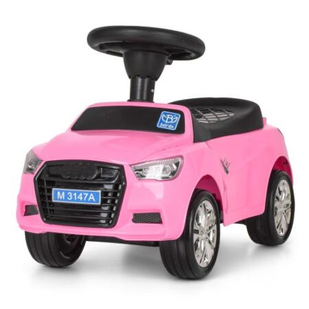 Дитячий толокар Bambi Audi Mini з багажником, рожевий