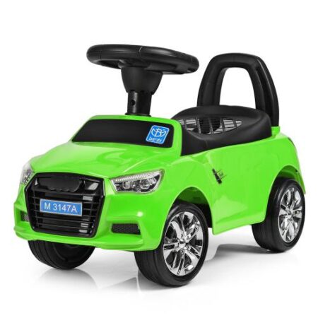Дитячий толокар Bambi Audi Mini з багажником, зелений