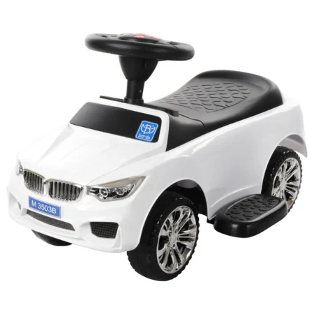 Дитячий толокар-каталка Bambi BMW B з багажником та батьківською ручкою, білий