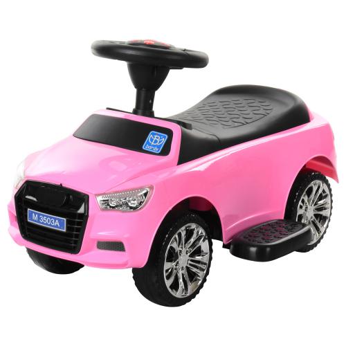 Детский толокар-каталка Bambi Audi B с багажником и родительской ручкой, розовый