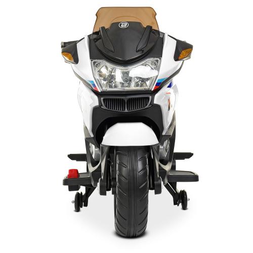 Дитячий електромотоцикл Bambi Sport Series 23 (MP3) з допоміжними колесами, білий