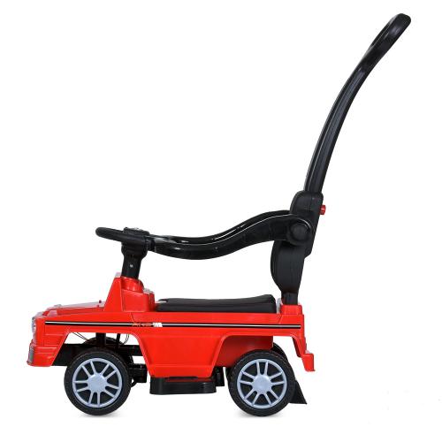 Дитячий толокар-каталка Mercedes SL 2020 з багажником та батьківською ручкою, червоний