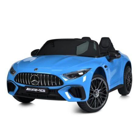Дитячий двомісний повнопривідний електромобіль Bambi Mercedes-Benz AMG SL63 (MP3) з додатковими коліщадками та автофарбуванням, блакитний