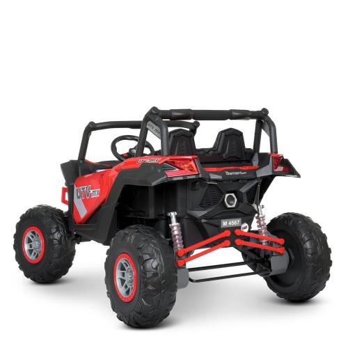 Детский двухместный полноприводный электромобиль Bambi Baggy UTV-mх 2000 с ручкой для транспортировки, красный