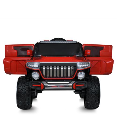 Дитячий двомісний повнопривідний електромобіль Cosmic Explorer з ручкою для транспортування, червоний