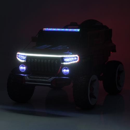 Дитячий двомісний повнопривідний електромобіль Cosmic Explorer з ручкою для транспортування, червоний