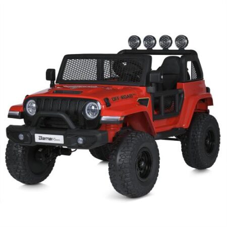 Дитячий двомісний повнопривідний електромобіль Bambi Jeep Off-Road 30, червоний