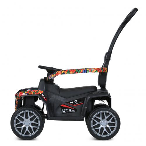 Детский толокар-каталка Buggy UTV Funny Series с родительской ручкой, оранжевый