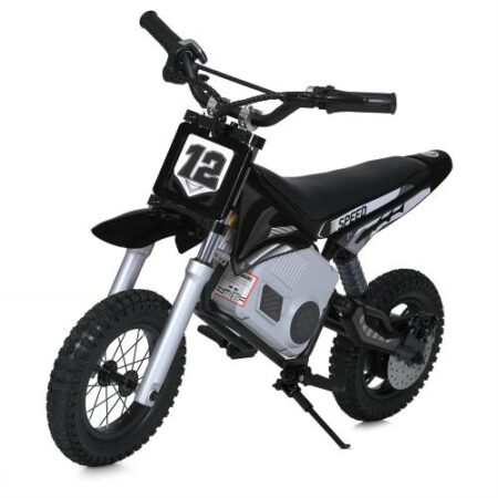 Дитячий електромотоцикл Rally Bike 12 Speed Series (24V) з підніжкою для стоянки, до 80 кг, до 16 км/год, чорний