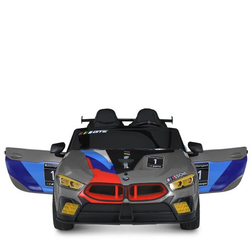 Дитячий двомісний електромобіль BMW M8 GTE Motorsport з автофарбуванням, сірий