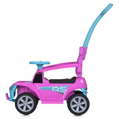 Дитячий толокар-електромобіль BambiUTV Sport RS Mixed (MP3) з батьківською ручкою, страхувальним бампером та пультом керування, рожевий