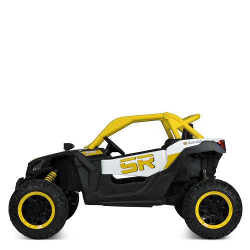 Дитячий двомісний повнопривідний електромобіль Buggy SR 5 Racing (MP3), до 60 кг, жовтий