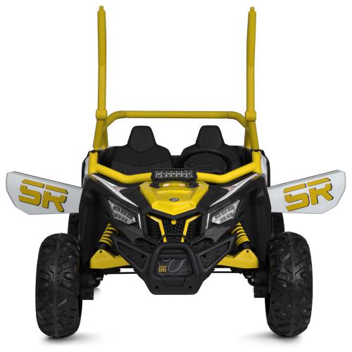 Дитячий двомісний повнопривідний електромобіль Buggy SR 5 Racing (MP3), до 60 кг, жовтий