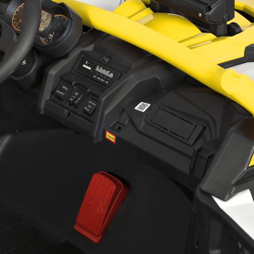 Дитячий двомісний повнопривідний електромобіль Buggy SR 5 Racing (MP3), до 60 кг, жовтий