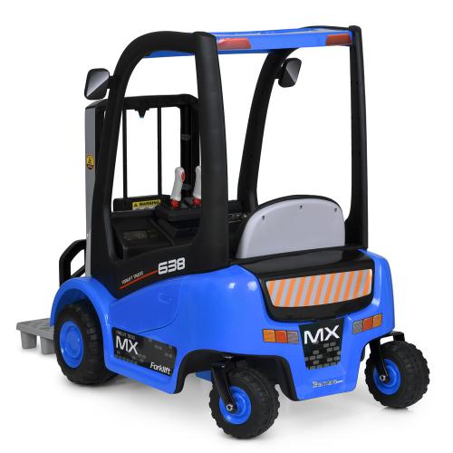 Дитячий електротранспорт Навантажувач Bambi FORKLIFT MX 638 (MP3) з вантажними вилами та багажником, синій