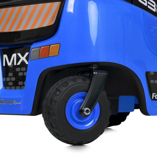 Дитячий електротранспорт Навантажувач Bambi FORKLIFT MX 638 (MP3) з вантажними вилами та багажником, синій