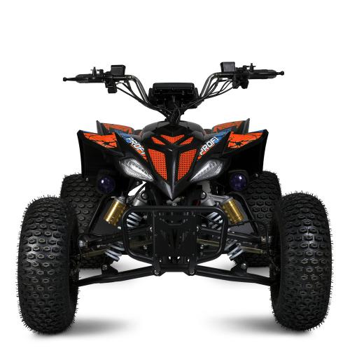 Напівпрофесійний електроквадроцикл для підлітків та дорослих Bambi Profi 1450W Orange Fox (MP3) з ручкою для трансортування та підсвіткою, до 150 кг, до 45 км, помаранчевий