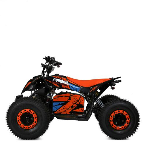 Напівпрофесійний електроквадроцикл для підлітків та дорослих Bambi Profi 1450W Orange Fox (MP3) з ручкою для трансортування та підсвіткою, до 150 кг, до 45 км, помаранчевий