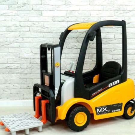 Дитячий електротранспорт Навантажувач Bambi FORKLIFT MX 638 (MP3) з вантажними вилами та багажником, жовтий