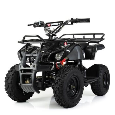Напівпрофесійний електроквадроцикл для дітей та підлітків Bambi Profi Cross GSX-R Carbon з багажником, до 65 кг, до 20 км, чорний