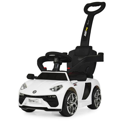Дитячий толокар-електромобіль Bambi Lamborghini Speed Racing з батьківською ручкою, білий