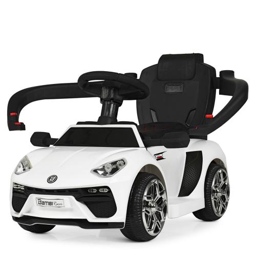 Дитячий толокар-електромобіль Bambi Lamborghini Speed Racing з батьківською ручкою, білий