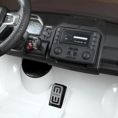 Дитячий двомісний електромобіль Bambi Ford Super Duty (MP3) з підсвіткою та багажником, білий