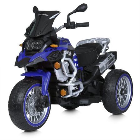 Дитячий електромотоцикл BMW R1250 GS Adventure триколісний з підсвіткою, синій