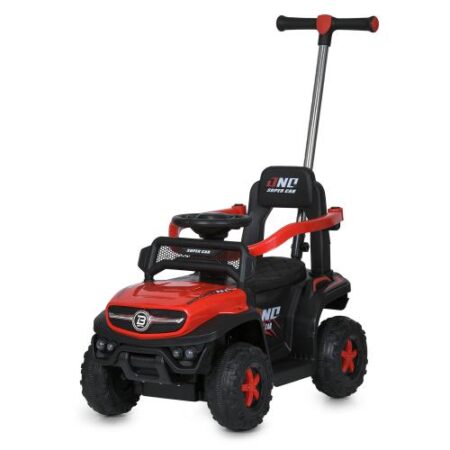 Дитячий толокар-електромобіль Bambi Super Car Mercedes Unimog ONC (MP3) з багажником, батьківською ручкою та пультом керування, червоний