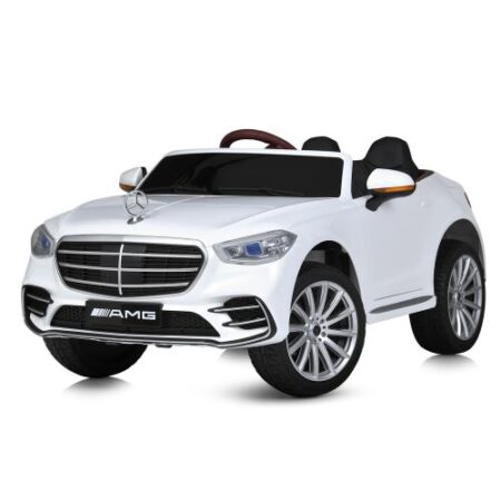 Детский полноприводный электромобиль Bambi Mercedes-Benz Maybach S600 (MP3) с ручкой для транспортировки, белый.
