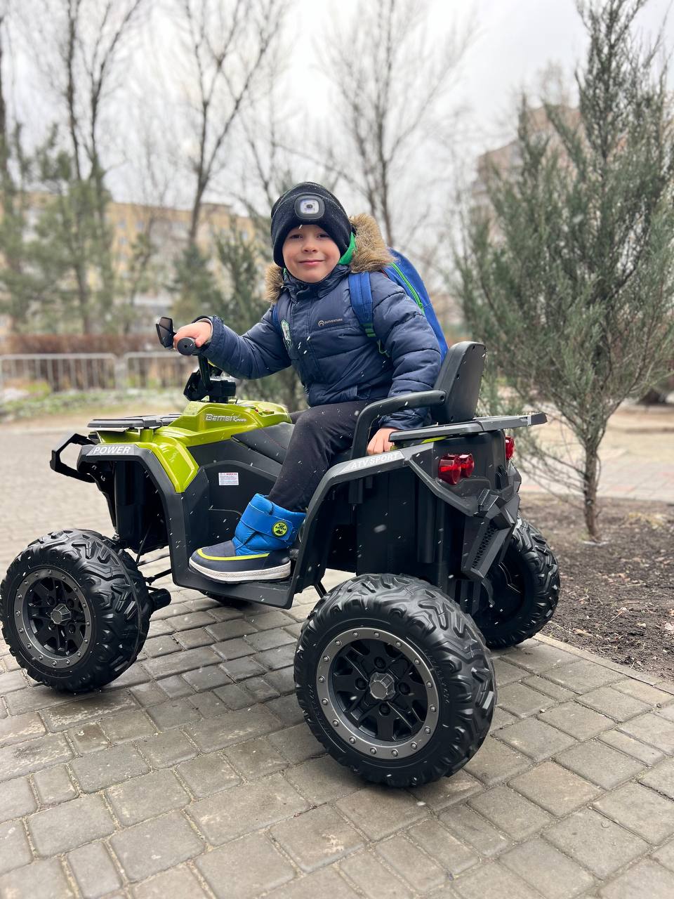 Дитячий повнопривідний електроквадроцикл Bambi Power Ranger (MP3) з пультом керування, зелений