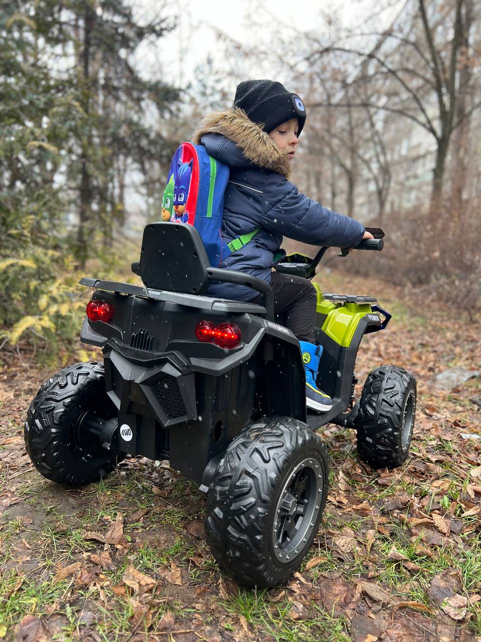Дитячий повнопривідний електроквадроцикл Bambi Power Ranger (MP3) з пультом керування, зелений