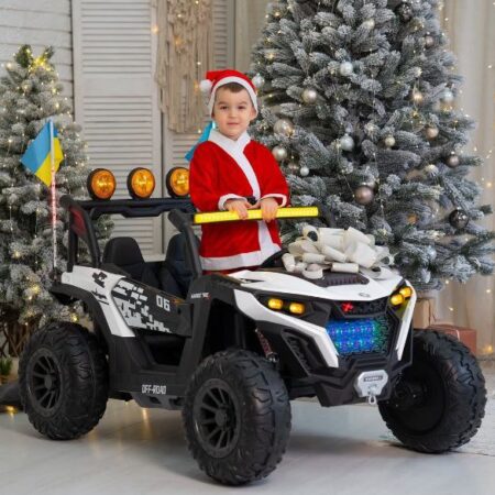 Дитячий двомісний повнопривідний електромобіль Bambi Buggy HardcoreX 06 UA з флагштоками, до 60 кг