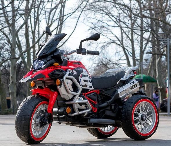 Дитячий електромотоцикл BMW R1250 GS Adventure триколісний з підсвіткою, червоний