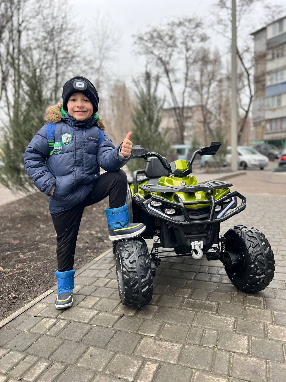 Дитячий повнопривідний електроквадроцикл Bambi Power Ranger (MP3) з пультом керування, зелений