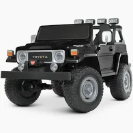 Детский двухместный полноприводный электромобиль Bambi Toyota Land Cruiser (MP3) с ручкой для транспортировки и багажником, черный