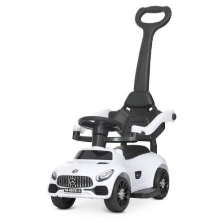 Дитячий толокар-каталка Bambi Mercedes Small з батьківською ручкою, білий