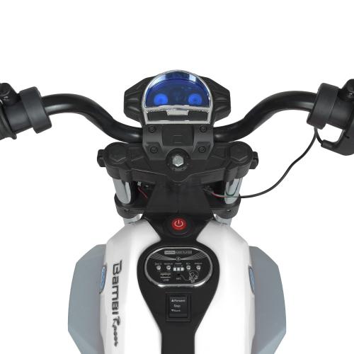 Детский электромотоцикл Bambi BMW R nineT Pure NEW (MP3) трехколесный с резиновыми колесами, белый