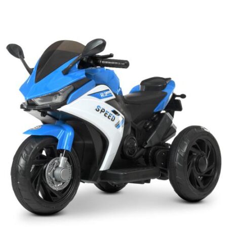Детский электромотоцикл Bambi Yamaha R3 ECO Speed (MP3) трехколесный, голубой