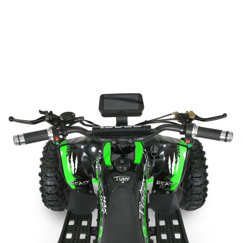 Напівпрофесійний електроквадроцикл Bambi для дітей та підлітків Profi 350W Tiger-9 з ручкою для транспортування, до 65 кг, до 30 км/год, чорно-зелений