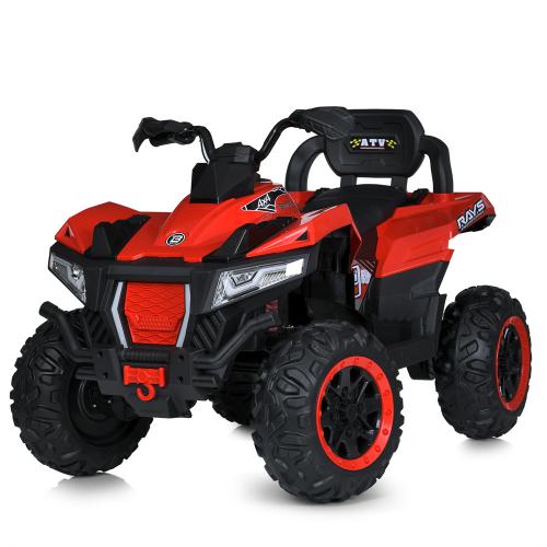 Дитячий повнопривідний електроквадроцикл Bambi ATV RAYS 4х4 Engineering (MP3) з пультом керування, червоний