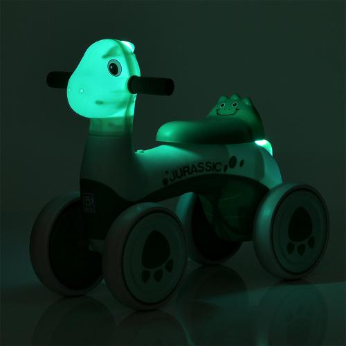 Дитячий толокар-біговел Jurassic Dino з підсвіткою, зелений